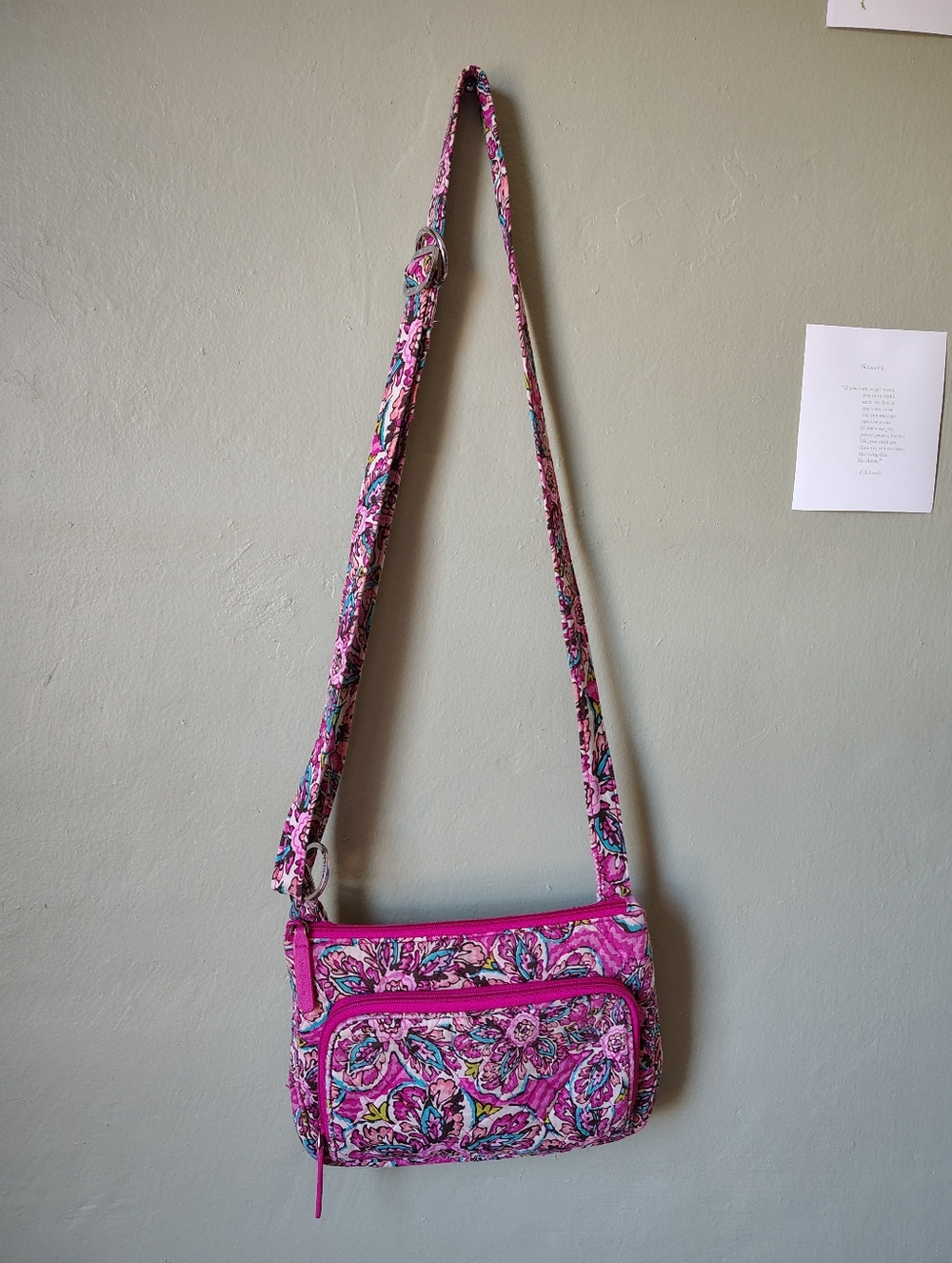 *Like New* Vera Bradley Pink Floral Quilted Crossbody Bag